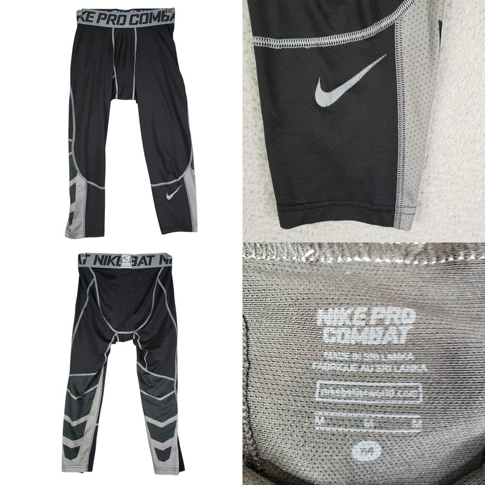Nike Pro Combat Mens Black Compression Pants Tights Base Layer Size Medium M